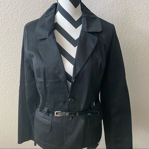 JKLA || black belted blazer jacket